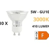 Lampadine Led-Ideal Lux N10 lampadine gu10 led 5w 410lm 3000k cri90 ottica 50