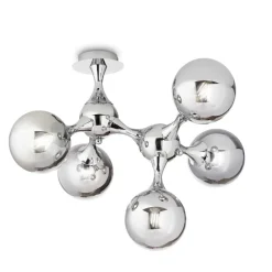 Plafoniere Moderne-Ideal Lux Nodi pl5 plafoniera per camera da letto 5 sfere cromo