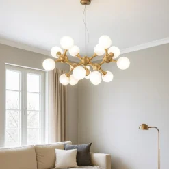Lampadari Moderni-Ideal Lux Nodi sp15 ottone lampadario design per soggiorno moderno