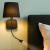 Applique Camera Da Letto-Ideal Lux Nordik ap2 applique nera per camera da letto