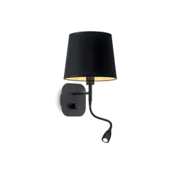 Applique Camera Da Letto-Ideal Lux Nordik ap2 applique nera per camera da letto