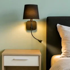 Applique Camera Da Letto-Ideal Lux Nordik ap2 applique nera per camera da letto