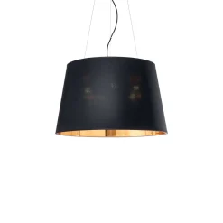 Lampadario Camera Da Letto-Ideal Lux Nordik sp4 lampadario stanza da letto paralume tessuto nero e oro