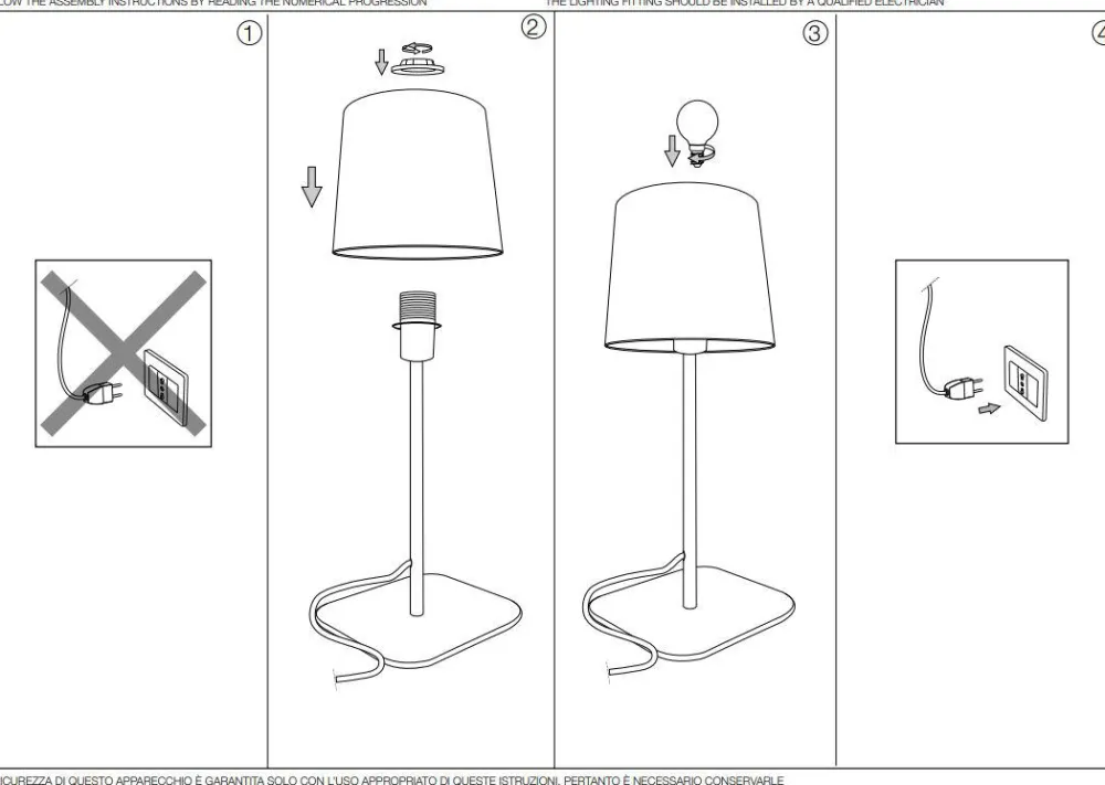 Lampade Da Tavolo-Ideal Lux Nordik tl1 lampada da tavolo nero e oro paralume tessuto