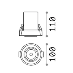 Faretti Da Incasso-Ideal Lux Nova fi faretti da incasso led per controsoffitto 12w 3000k 220w nero