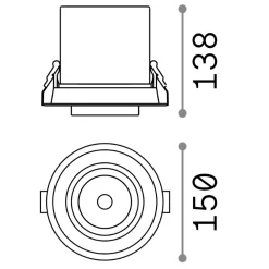 Faretti Da Incasso-Ideal Lux Nova fi 3000k faretto incasso 30w orientabile bianco estraibile