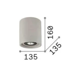 Faretti Da Soffitto-Ideal Lux Oak pl1 round faretto cilindro bianco per interni