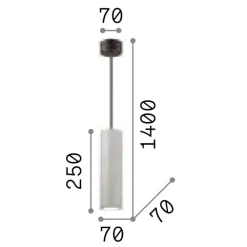 Lampade A Sospensione-Ideal Lux Oak sp1 round lampada sospensione di cemento cilindro