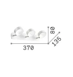 Applique Da Parete-Ideal Lux Oby pl3 applique led 18w 3000k orientabile bianco