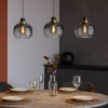 Lampadari Cucina-Eglo Oilella lampadario per cucina vetri trasparente nero