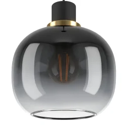 Lampadari Cucina-Eglo Oilella lampadario per cucina vetri trasparente nero
