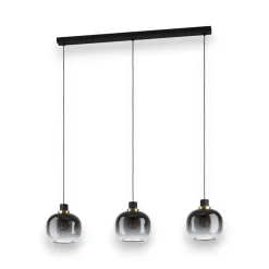 Lampadari Cucina-Eglo Oilella lampadario per cucina vetri trasparente nero