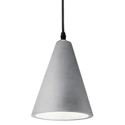 Lampade A Sospensione-Ideal Lux Oil2 sp1 lampada a sospensione cono cemento industriale