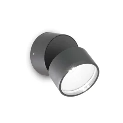 Faretti Da Esterno-Ideal Lux Omega ap round applique da esterno antracite ip54 7w 4000k orientabile