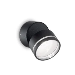 Applique Da Esterno-Ideal Lux Omega ap round applique per esterno nero led 7w 4000k