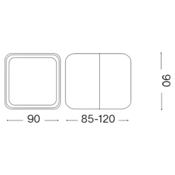 Applique Da Esterno-Ideal Lux Omega ap square applique da esterno antracite led 7w 4000k
