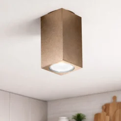 Faretti Da Soffitto-Ondaluce aloa faretto led squadrato moderno oro per cucina