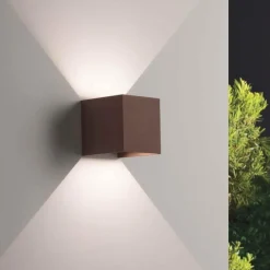 Applique Da Esterno-Ondaluce ap cube applique per esterno terrazza corten led
