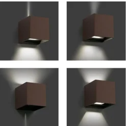 Applique Da Esterno-Ondaluce ap cube applique per esterno terrazza corten led