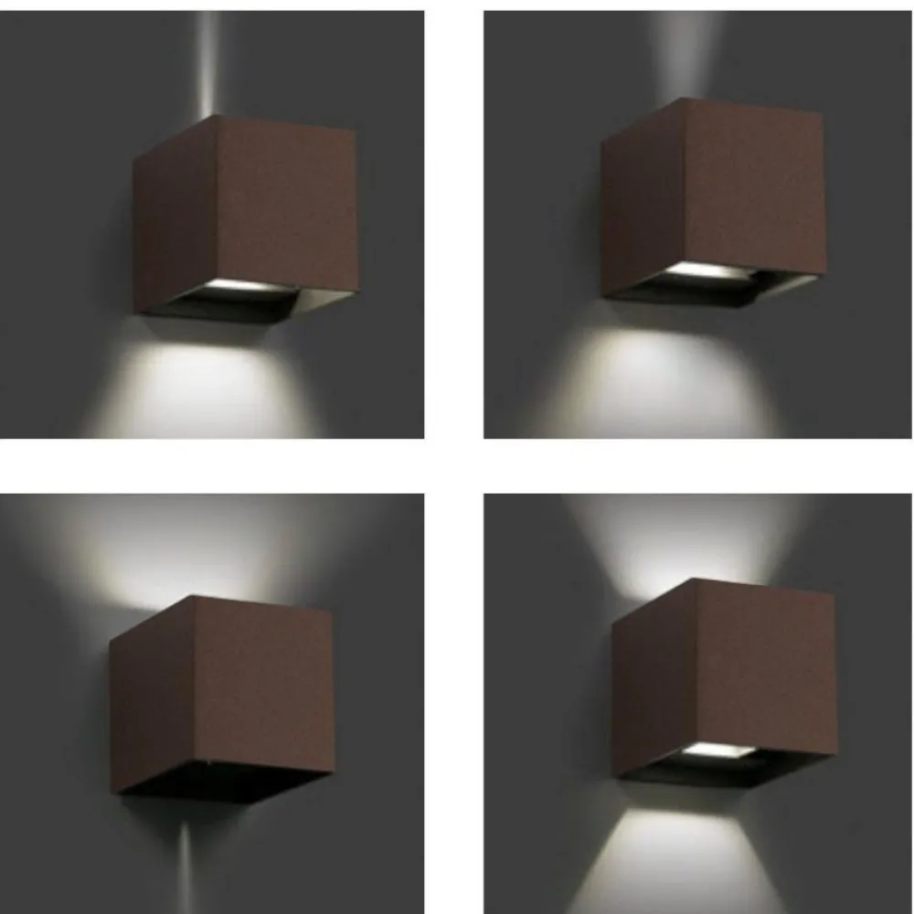Applique Da Esterno-Ondaluce ap cube applique per esterno terrazza corten led