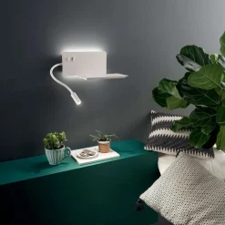 Applique Camera Da Letto-Ondaluce ap flat applique per camera da letto bianca multifunzione sinistra led