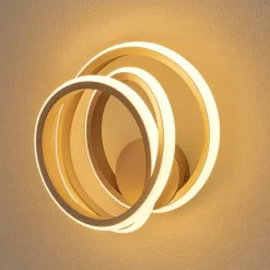 Applique Da Parete-Ondaluce ap golden applique led moderna oro design moderna