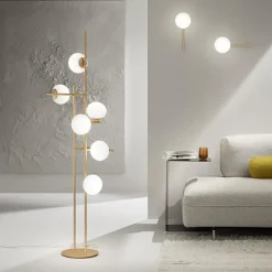 Applique Da Parete-Ondaluce ap jewel applique moderna oro vetro sfera bianco