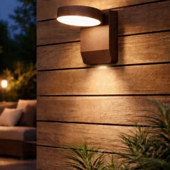 Applique Da Esterno-Ondaluce applique da esterno zenga corten led orientabile 4000k ip65