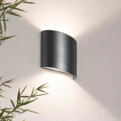 Applique Da Esterno-Ondaluce applique da esterno nevio antracite led biemissione 6w 3000k