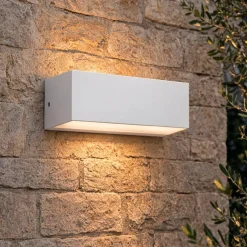 Applique Da Esterno-Ondaluce applique da esterno falco bianca rettangolare led 12w 3000k