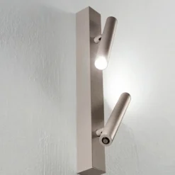 Applique Da Parete-Ondaluce applique da parete tortora teddy due luci led orientabili 3000k dimmerabile