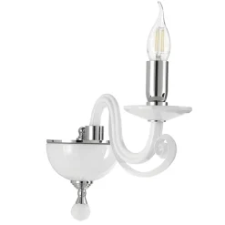 Applique Da Parete-Ondaluce applique una luce vetro bianco