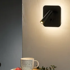 Applique Camera Da Letto-Ondaluce ap sella applique per comodino camera da letto nera led 3000k