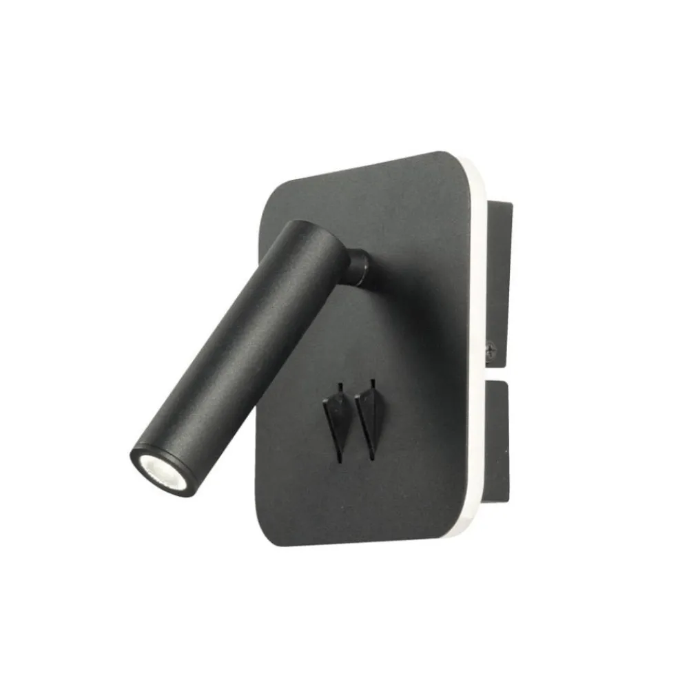 Applique Camera Da Letto-Ondaluce ap sella applique per comodino camera da letto nera led 3000k