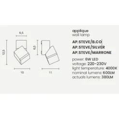 Applique Da Esterno-Ondaluce ap steve applique da esterno ip54 bianco orientabile led 4000k