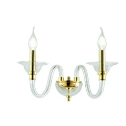 Applique Camera Da Letto-Ondaluce ap tebe 2 oro applique per camera da letto vetro due luci