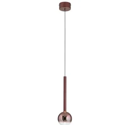 Lampade A Sospensione-Ondaluce aura lampada a sospensione vetro marrone led 4w 3000k per cucina