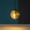 Lampade A Sospensione-Ondaluce bella lampada a sospensione boccia vetro oro 24cm