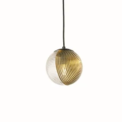 Lampade A Sospensione-Ondaluce bella lampada a sospensione boccia vetro oro 24cm