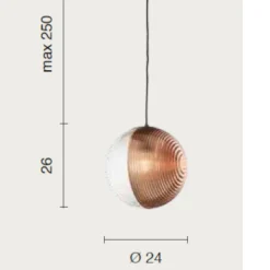 Lampade A Sospensione-Ondaluce bella lampada a sospensione boccia vetro oro 24cm