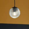 Lampade A Sospensione-Ondaluce bella lampada a sospensione sfera vetro trasparente 15cm