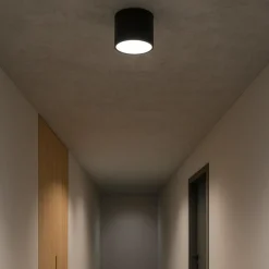 Faretti Da Soffitto-Ondaluce boiler faretto nero tondo led cct 3000k 4000k dimmerabile