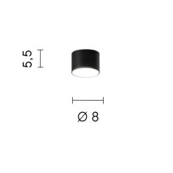 Faretti Da Soffitto-Ondaluce boiler faretto nero tondo led cct 3000k 4000k dimmerabile