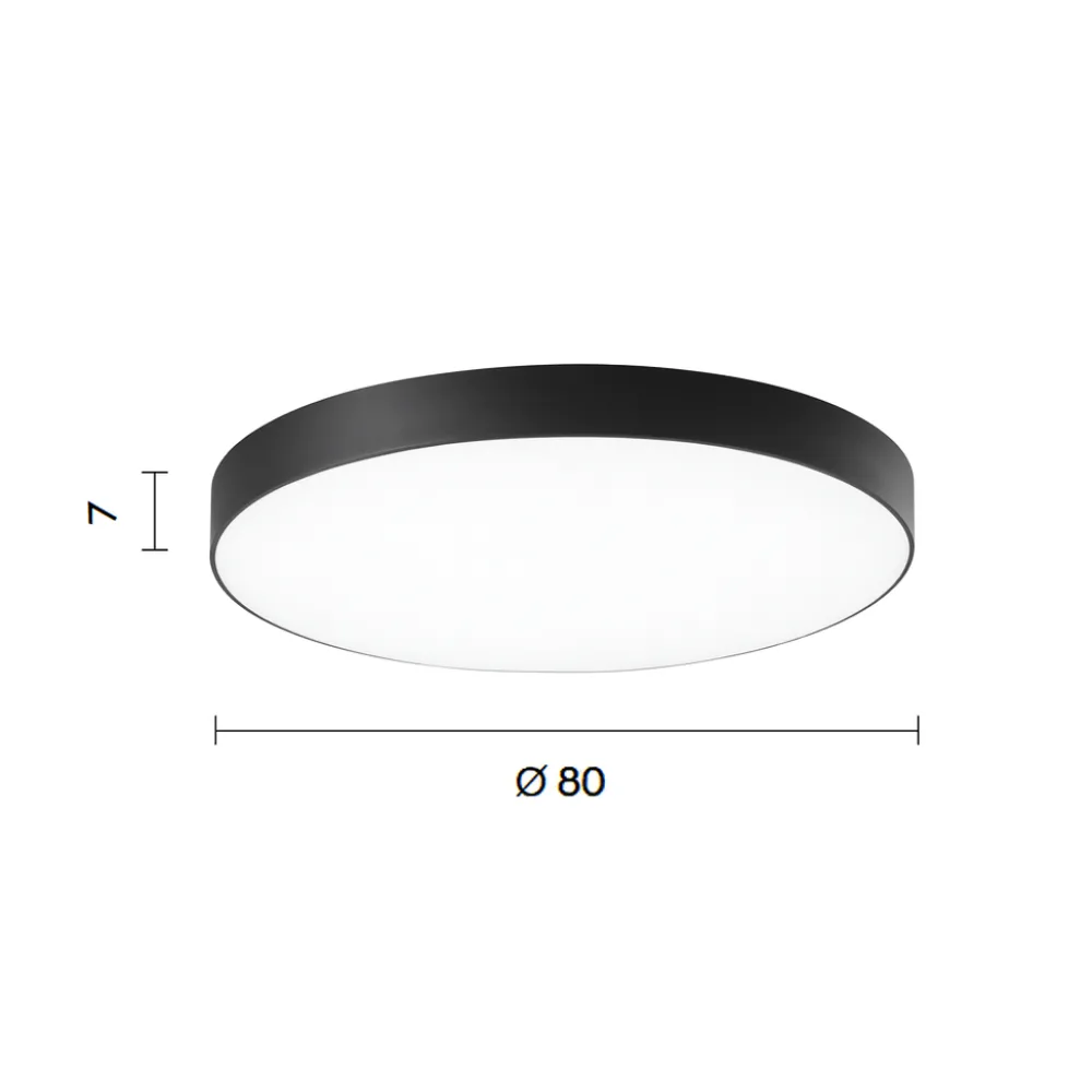 Plafoniere Moderne-Ondaluce boiler plafoniera moderna per salotto bianca led cct 80cm