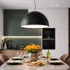 Lampadari Cucina-Ondaluce cupola nero lampadario da cucina moderna led 50w 3000k
