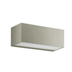 Applique Da Esterno-Ondaluce falco applique grigia per esterni rettangolare led 3000k biemissione ip65
