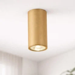 Faretti Da Soffitto-Ondaluce filo faretto led a soffitto moderno cilindro oro