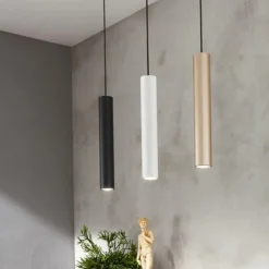 Lampade A Sospensione-Ondaluce filo pc lampada a sospensione cilindrica 30cm oro sabbiato gu10