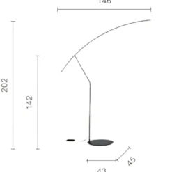 Lampade Da Terra-Ondaluce folaga piantana ad arco moderna oro led 3000k dimmerabile
