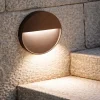 Segnapasso Led-Ondaluce free round segnapasso led da esterno rotondo corten 3000k ip54